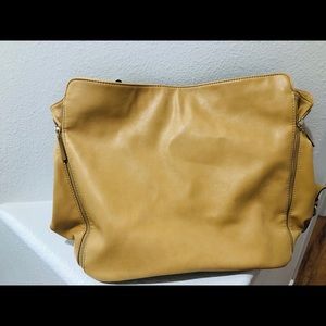 Large Yellow Cream Tote with Shoulder Strap